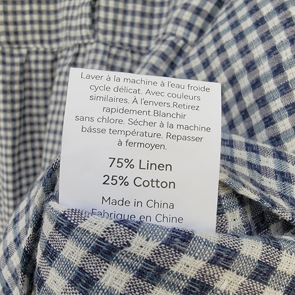 Lintico Caroline Linen Gingham Lagenlook Top Oversized Small NWT - Picture 9 of 16